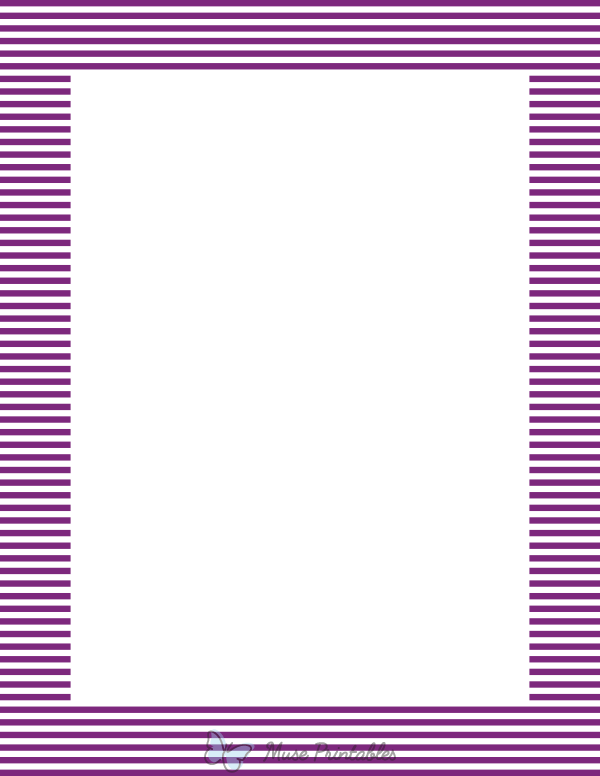 Purple And White Mini Horizontal Striped Border