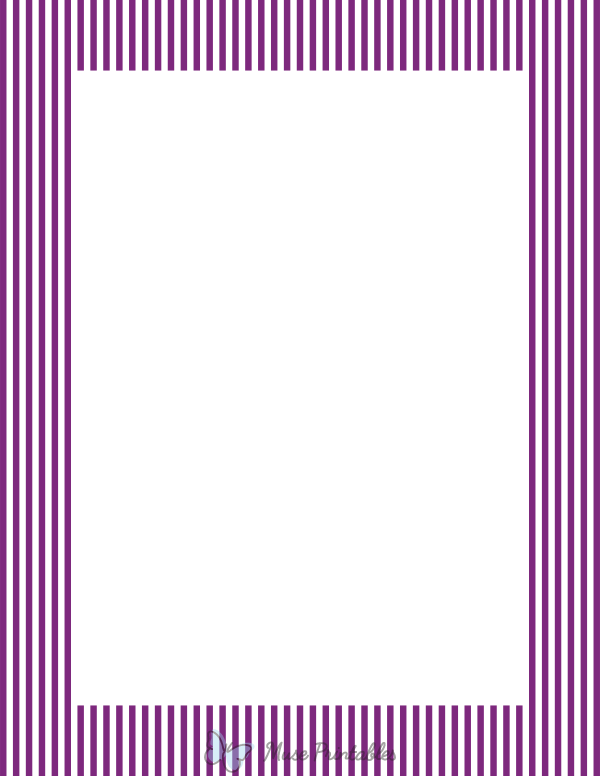 Purple And White Mini Vertical Striped Border