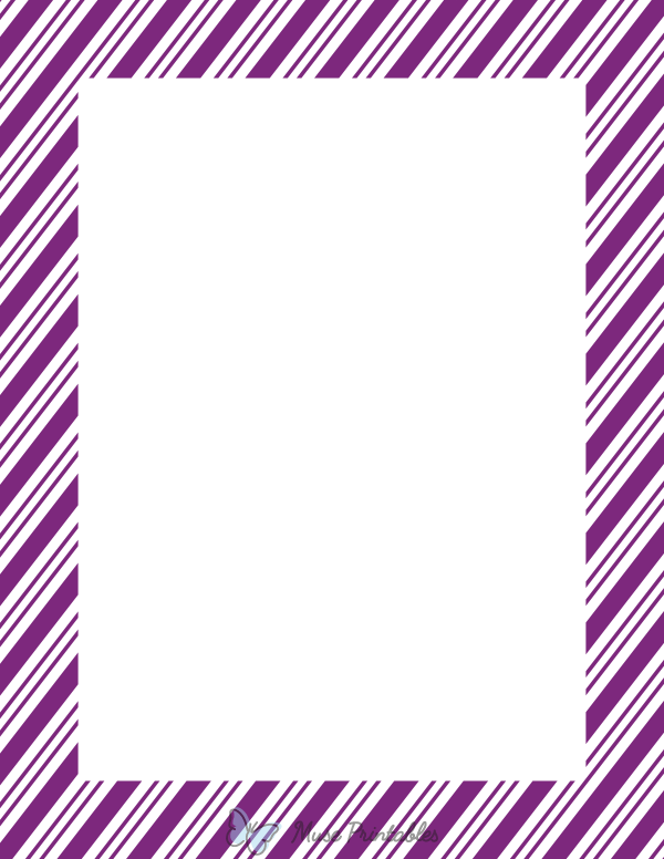 Purple and White Peppermint Stripe Border