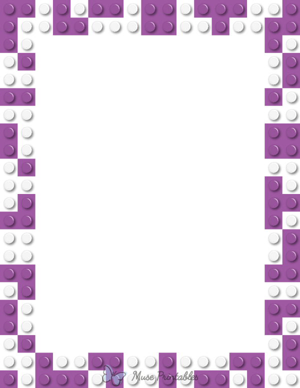 Purple and White Toy Block Border