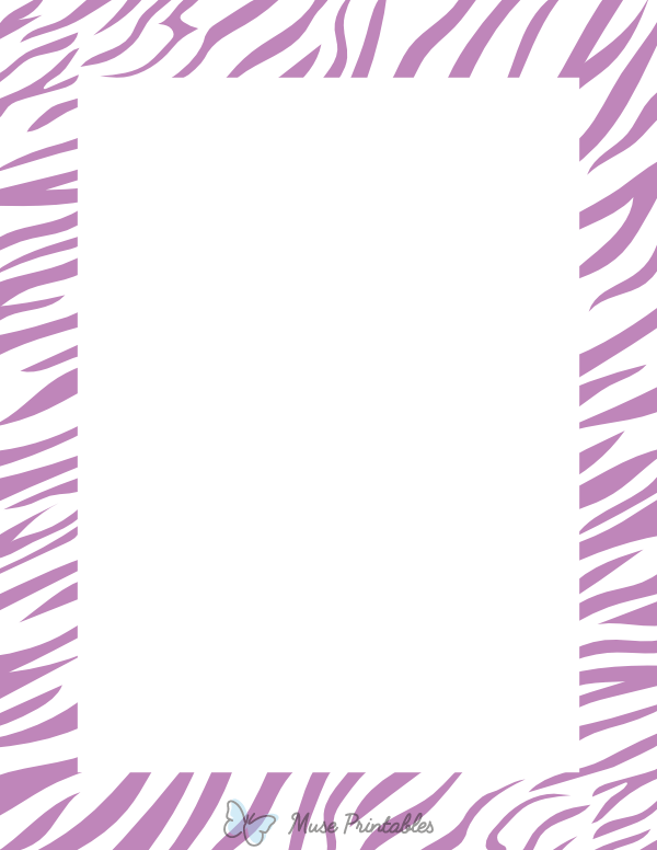 Purple And White Zebra Print Border