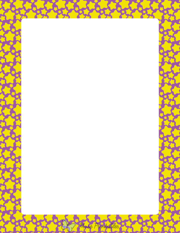 Purple and Yellow Star Border