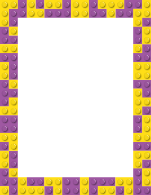 Purple and Yellow Toy Block Border