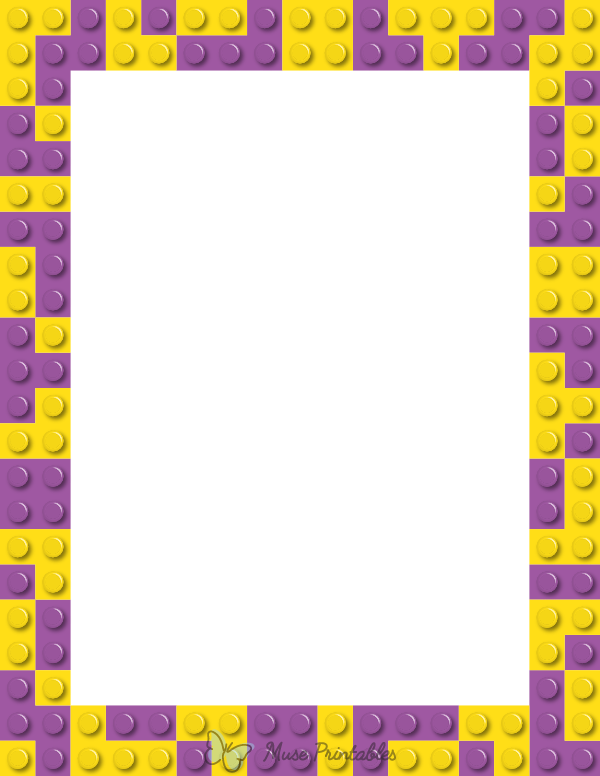 Purple and Yellow Toy Block Border