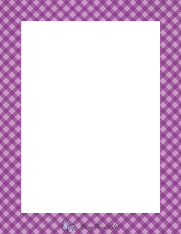 Purple Diagonal Gingham Border