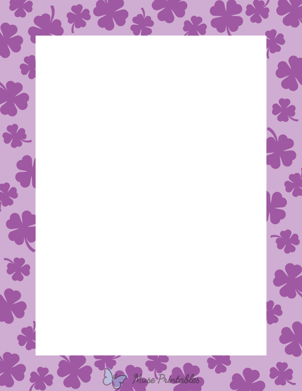Purple Four Leaf Clover Border