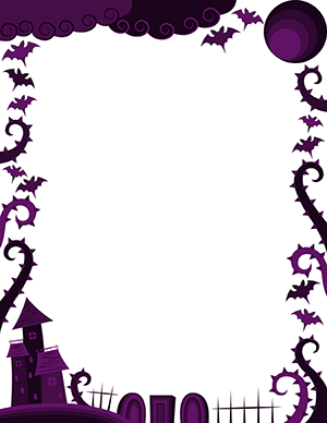 Purple Halloween Border