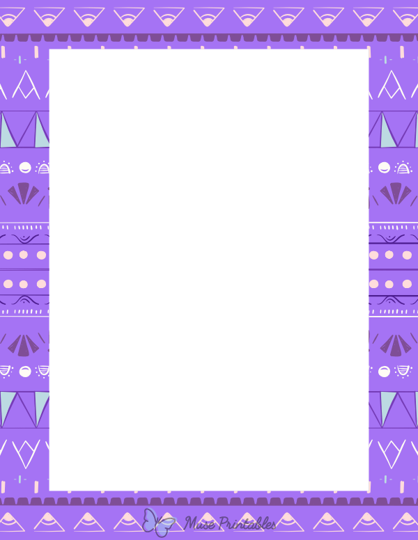 Purple Hand-Drawn Tribal Border