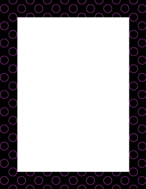 Purple on Black Circle Polka Dot Border