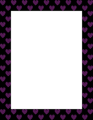 Purple On Black Heart Scribble Border