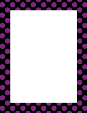 Purple on Black Polka Dot Border