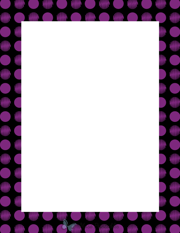 Purple on Black Scribble Polka Dot Border