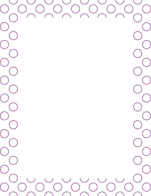 Purple on White Circle Polka Dot Border