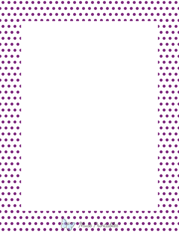 Purple on White Mini Polka Dot Border
