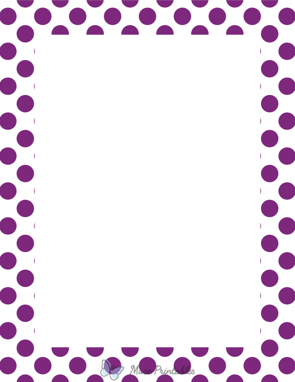 Purple on White Polka Dot Border