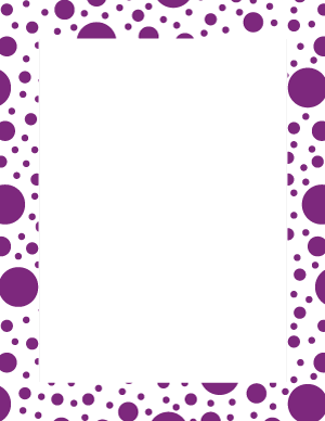 Purple on White Random Polka Dot Border