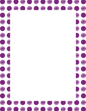 Purple on White Scribble Polka Dot Border