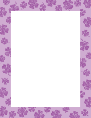 Purple Scribble Four Leaf Clover Border