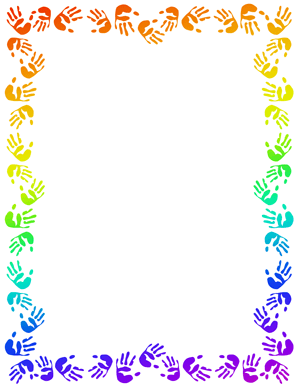 Rainbow Handprint Border