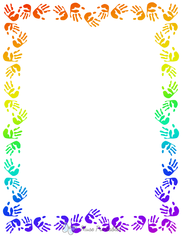 Rainbow Handprint Border