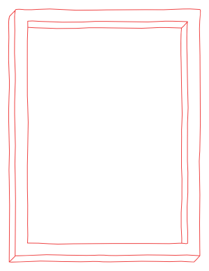 Red 3d Doodle Frame Border