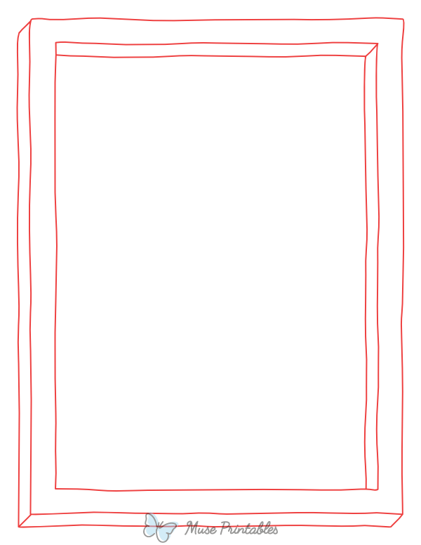 Red 3d Doodle Frame Border