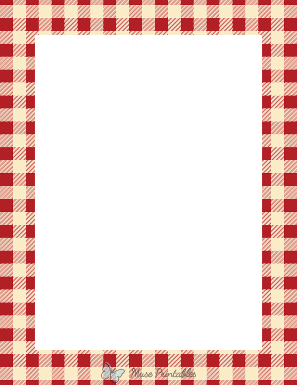 Red and Off White Buffalo Plaid Border