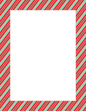 Red and Seafoam Green Peppermint Stripe Border