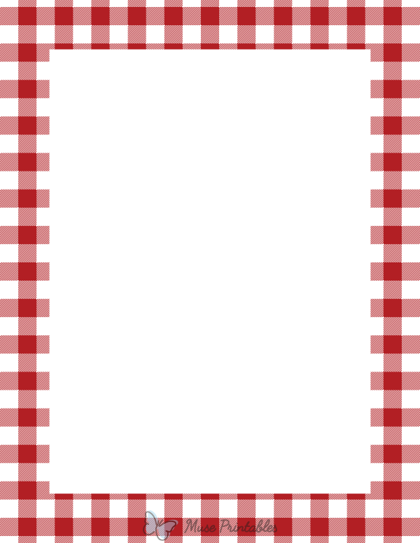 Red and White Buffalo Plaid Border