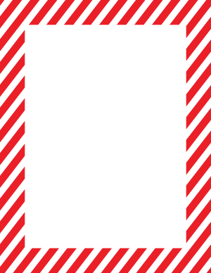 Red And White Diagonal Striped Border