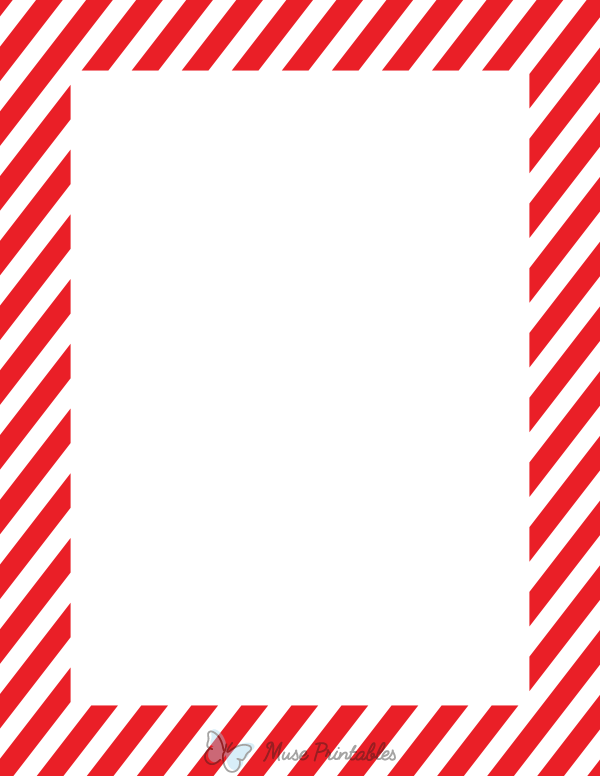 Red And White Diagonal Striped Border