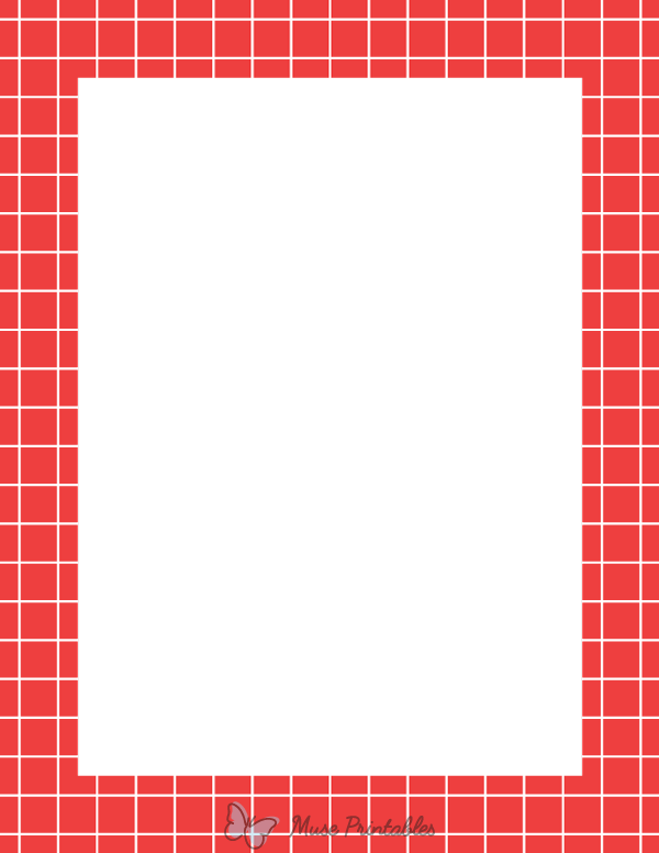 Red and White Graph Check Border