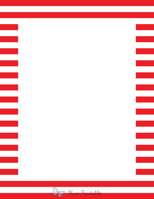 Red And White Horizontal Striped Border