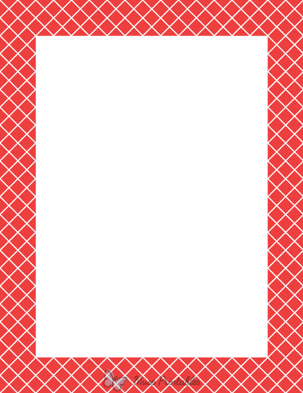 Red and White Lattice Border