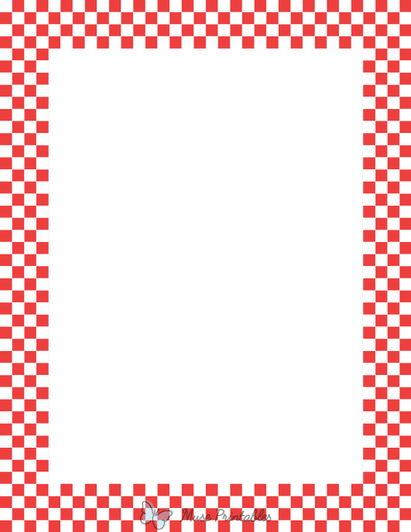 Printable Red and White Mini Checkered Page Border