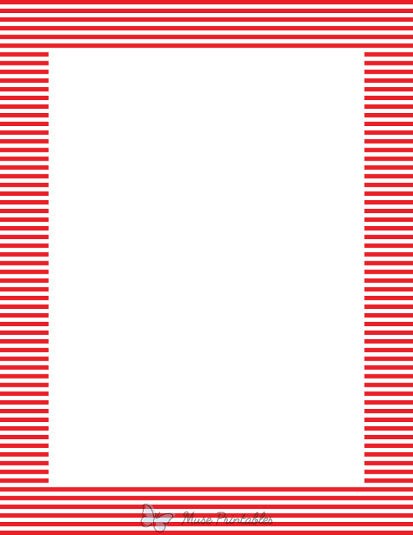 Red And White Mini Horizontal Striped Border