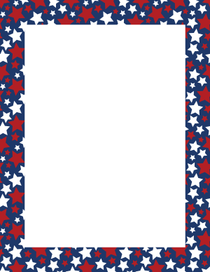 Red and White Stars on Blue Border