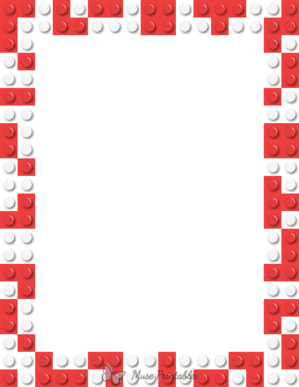 Red and White Toy Block Border