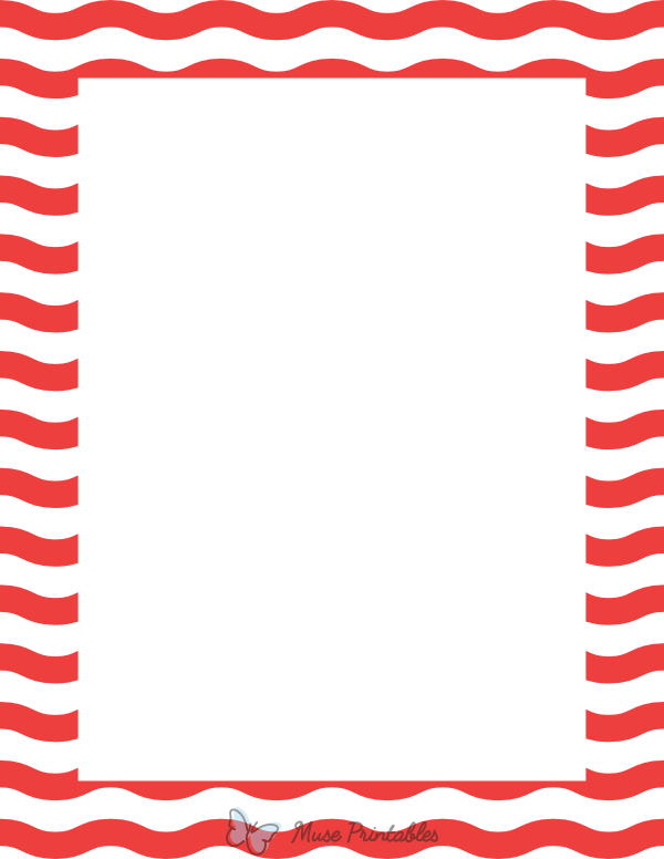 Red and White Wavy Stripe Border
