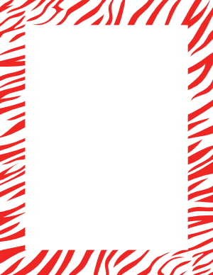 Red And White Zebra Print Border
