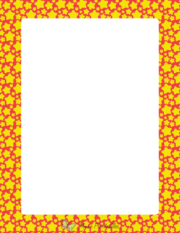 Red and Yellow Star Border