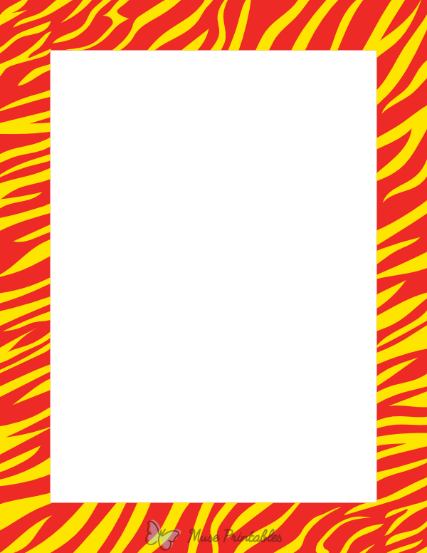 Red And Yellow Zebra Print Border