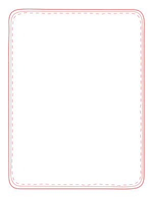 Red Doodle Stitch Border