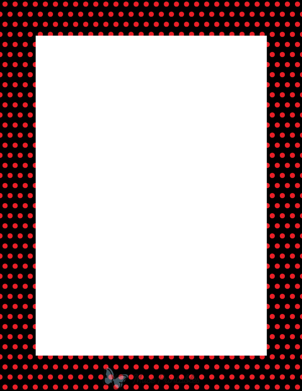Red on Black Mini Polka Dot Border