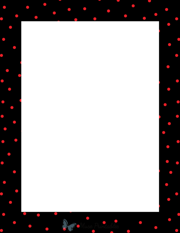 Red on Black Random Mini Polka Dot Border
