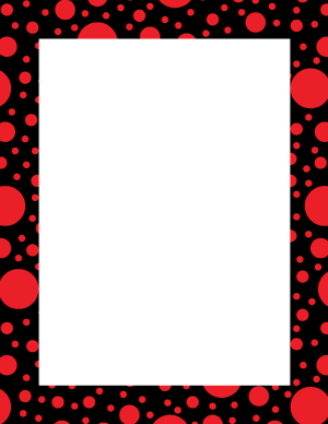 Red on Black Random Polka Dot Border