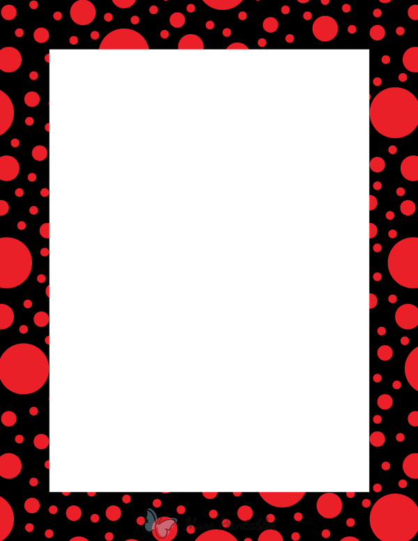 Red on Black Random Polka Dot Border