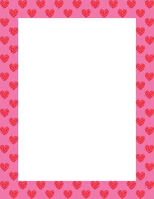 Red On Pink Heart Scribble Border