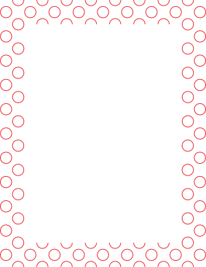 Red on White Circle Polka Dot Border
