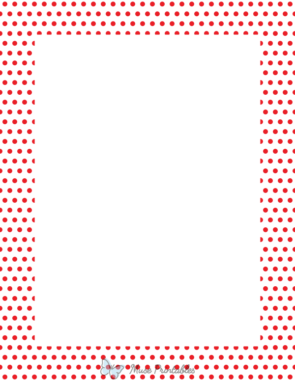 Red on White Mini Polka Dot Border